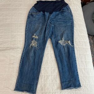 Distressed Ripped knee Maternity Jeans - size 14